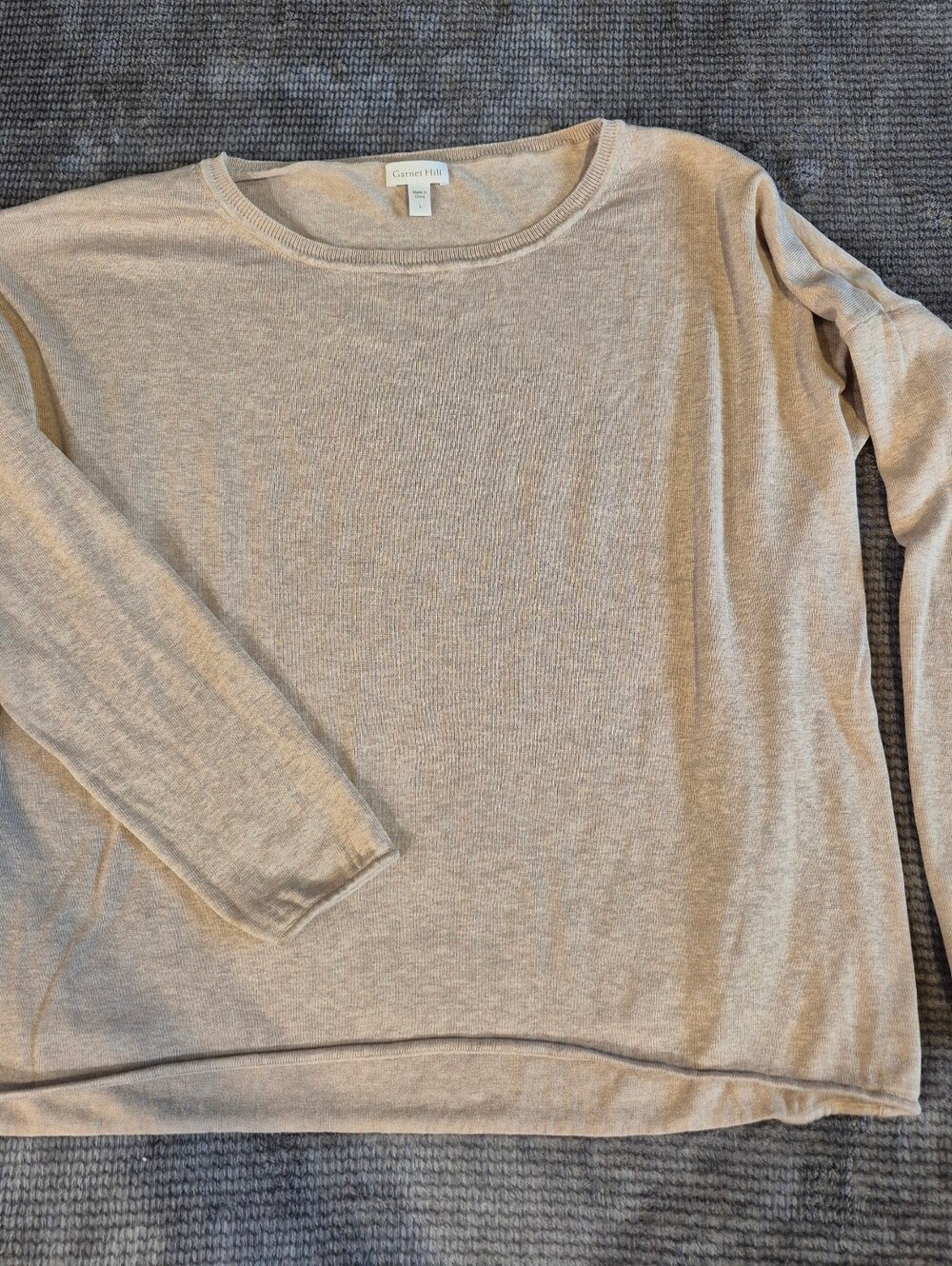 Garnet Hill Silk Cotton Layer Boxy Natural Fibers Oatmeal Large